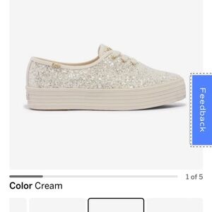 Kate Spade New York by Keds. Triple glitter cream sneakers size 10. New with box
